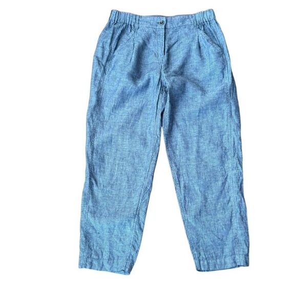 Poetry Pants Trousers Linen Mom Blue 8 - Picture 1 of 6